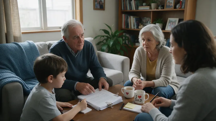 A multigenerational family discussing who to choose as their power of attorney agent.
