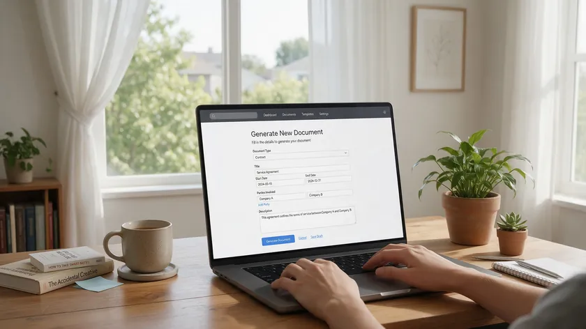 A person typing on a laptop using an online document generator to create a time-bound power of attorney.