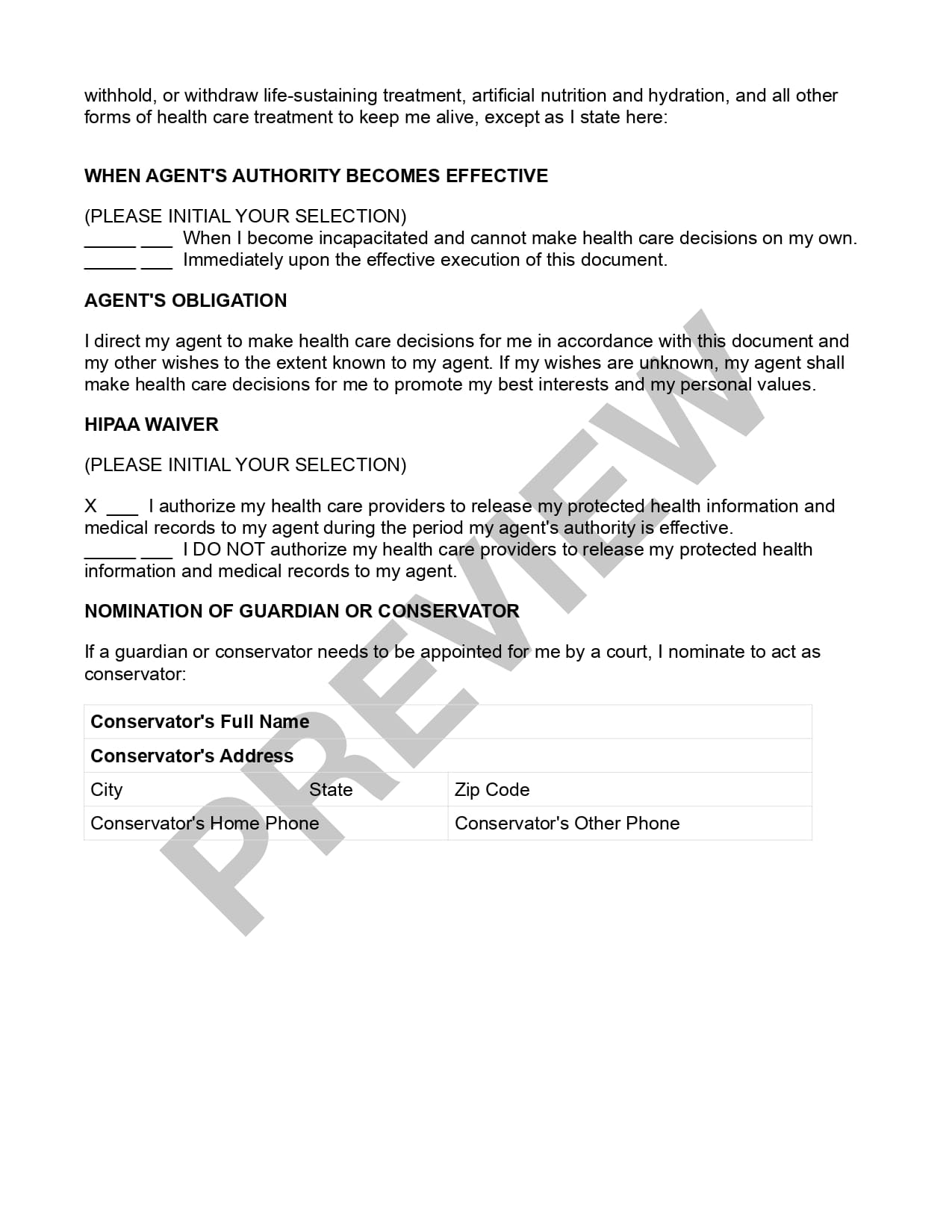 Preview Advance Directive