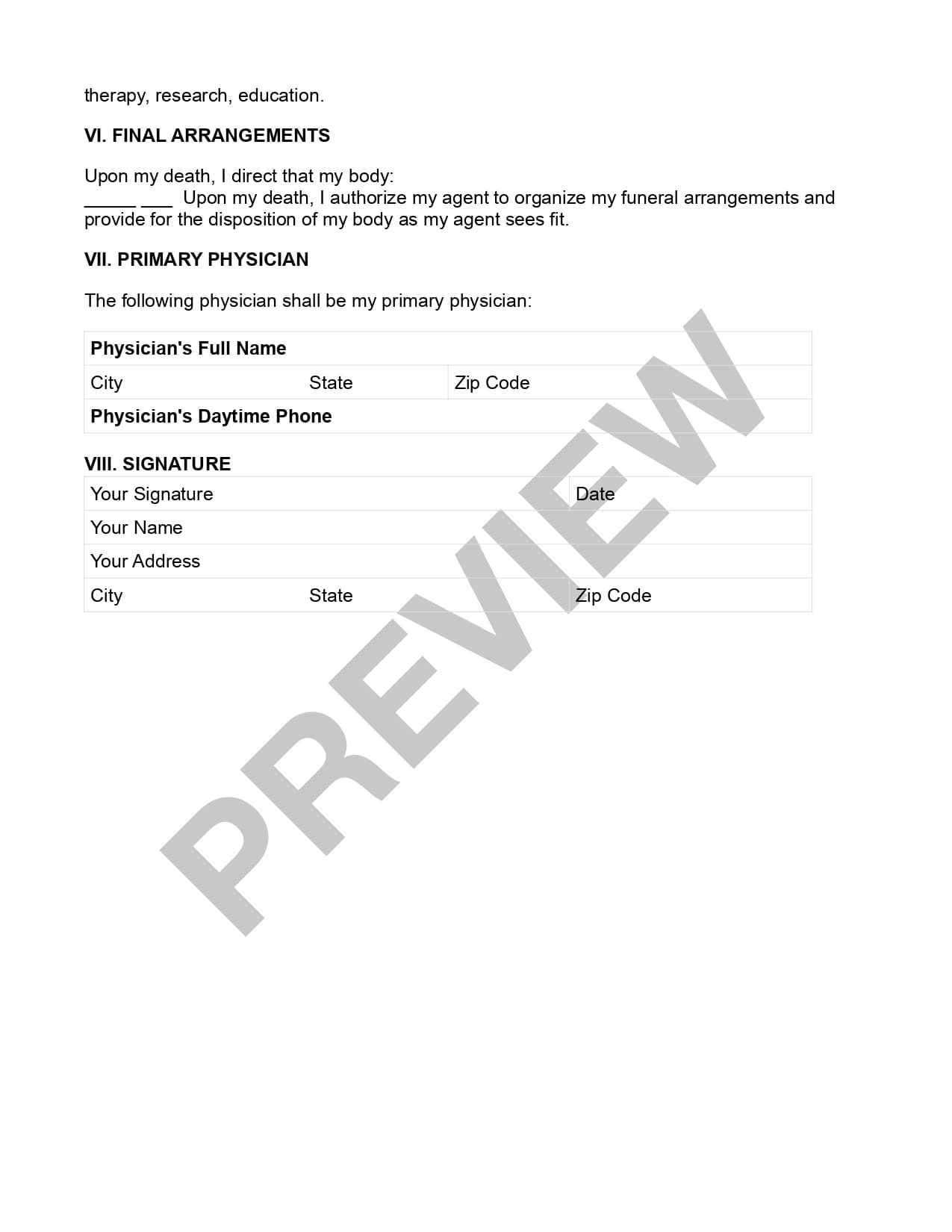 Preview Advance Directive