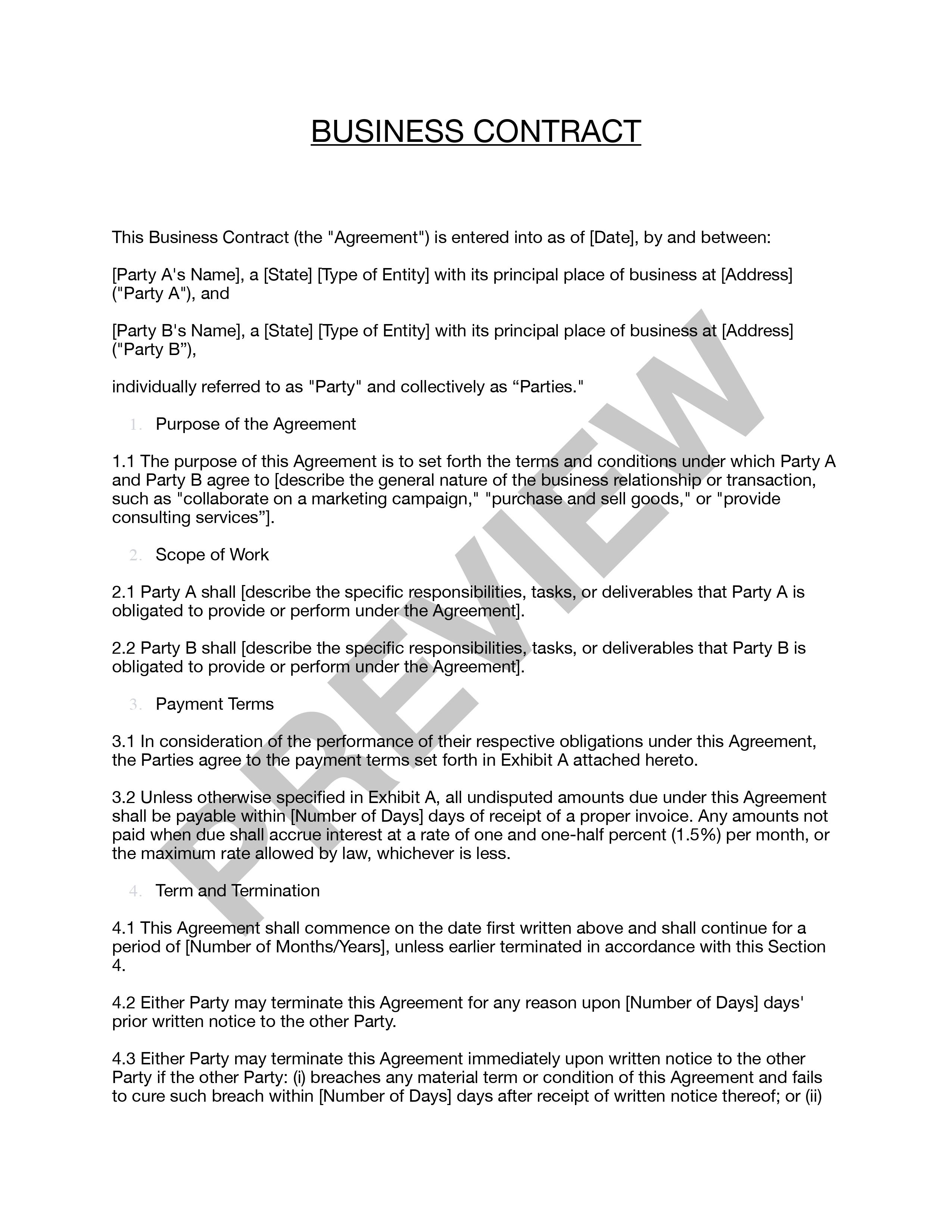 Preview Business Contract