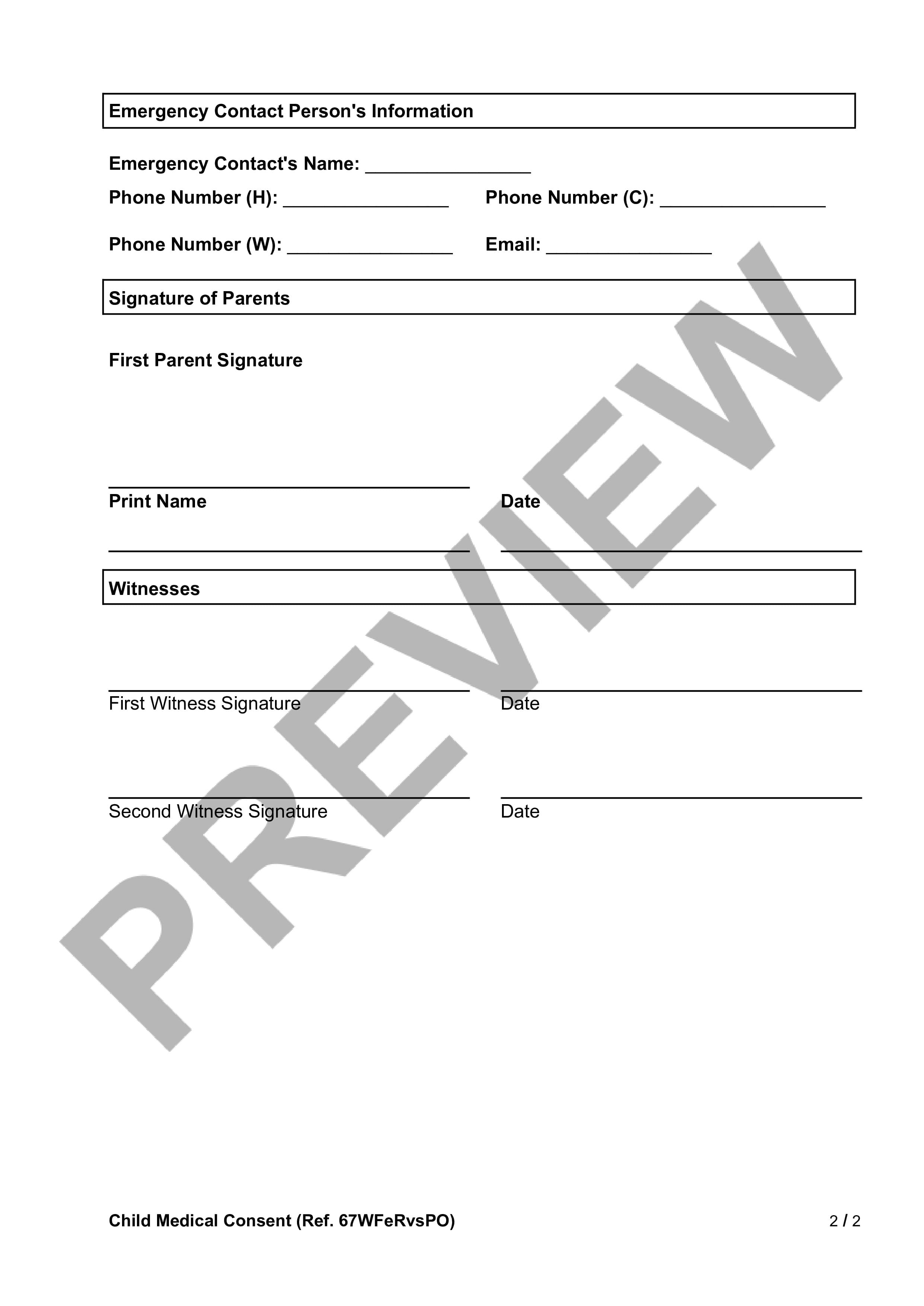 Preview Child Medical Consent