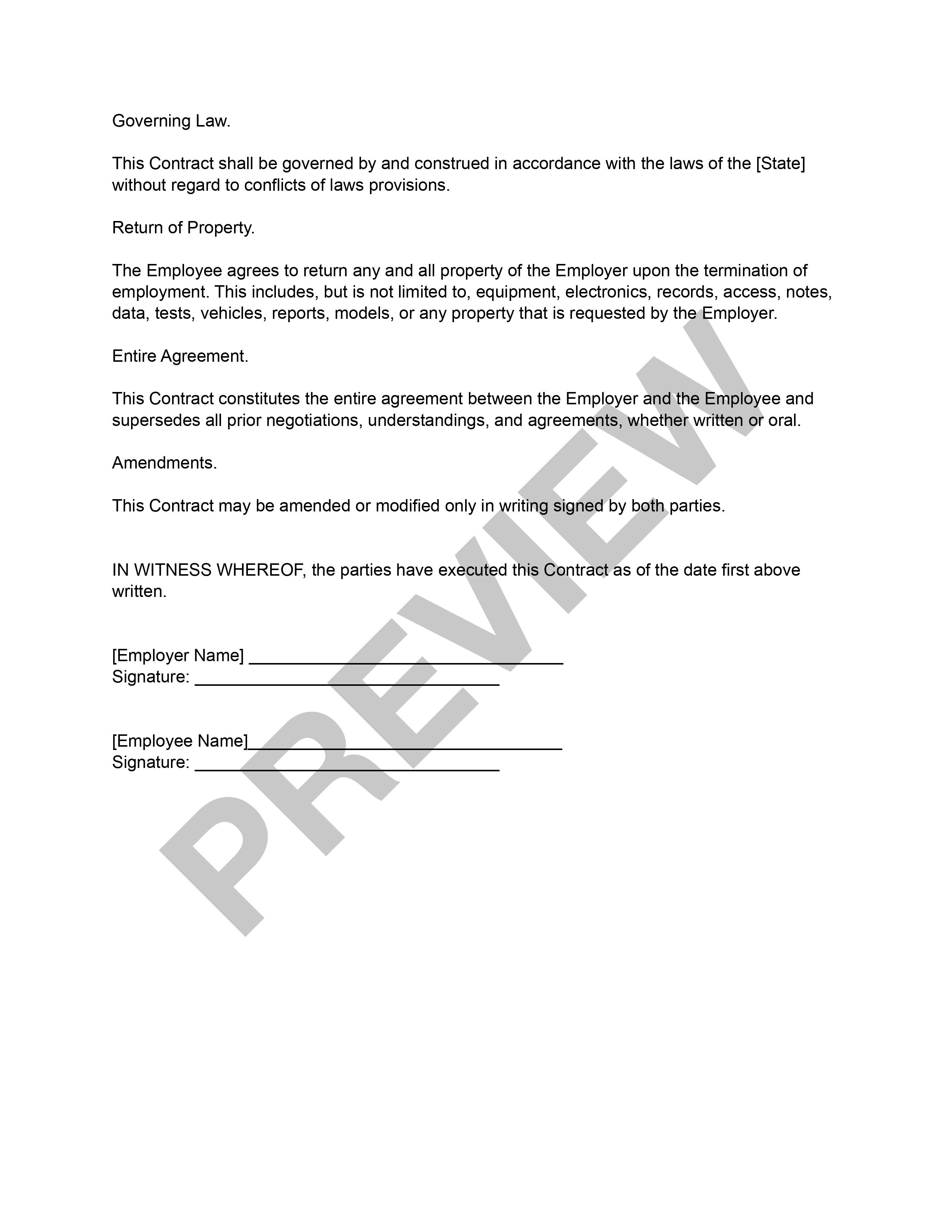 Preview Employment Contract