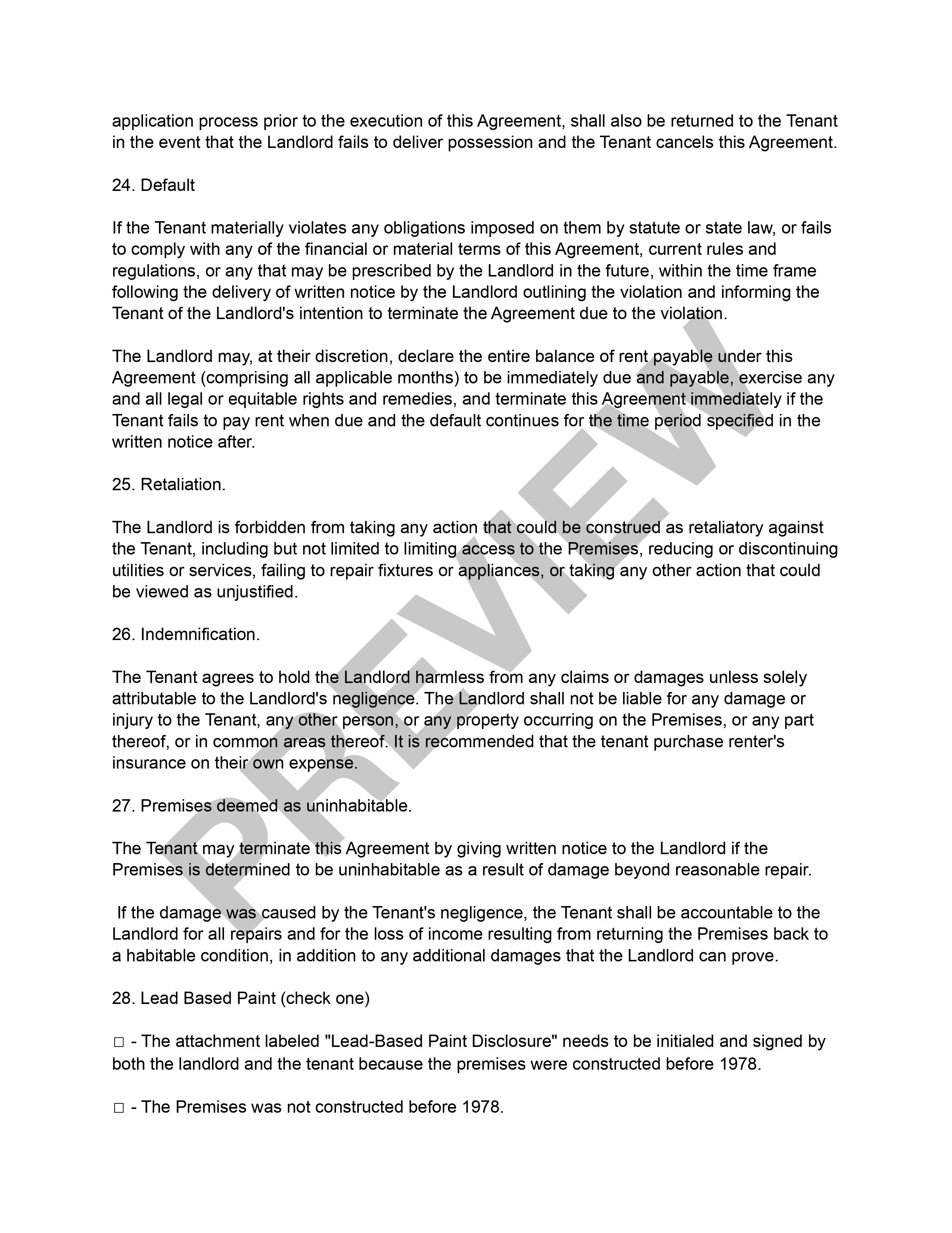 Preview Lease Agreement