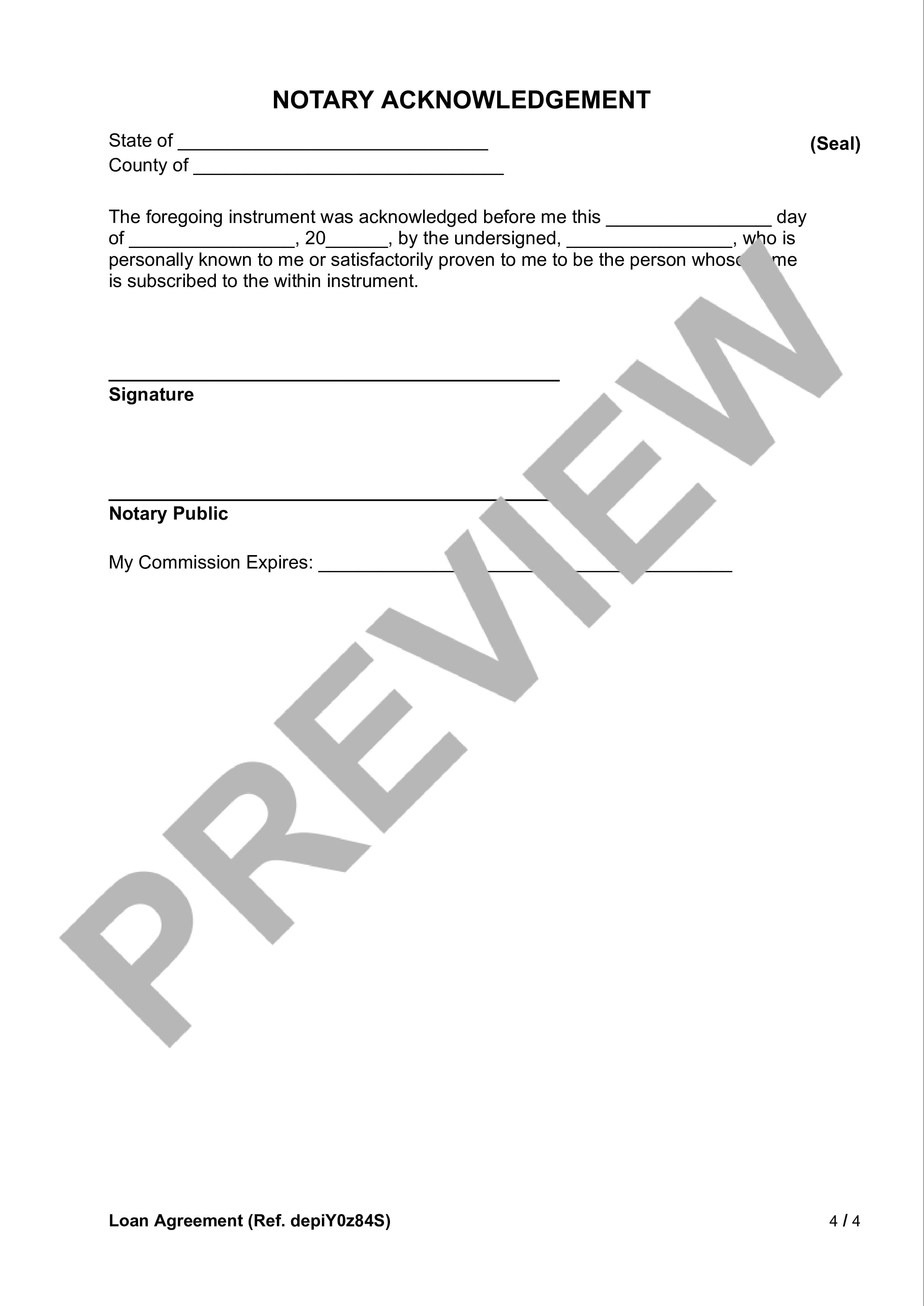 Preview Loan Agreement