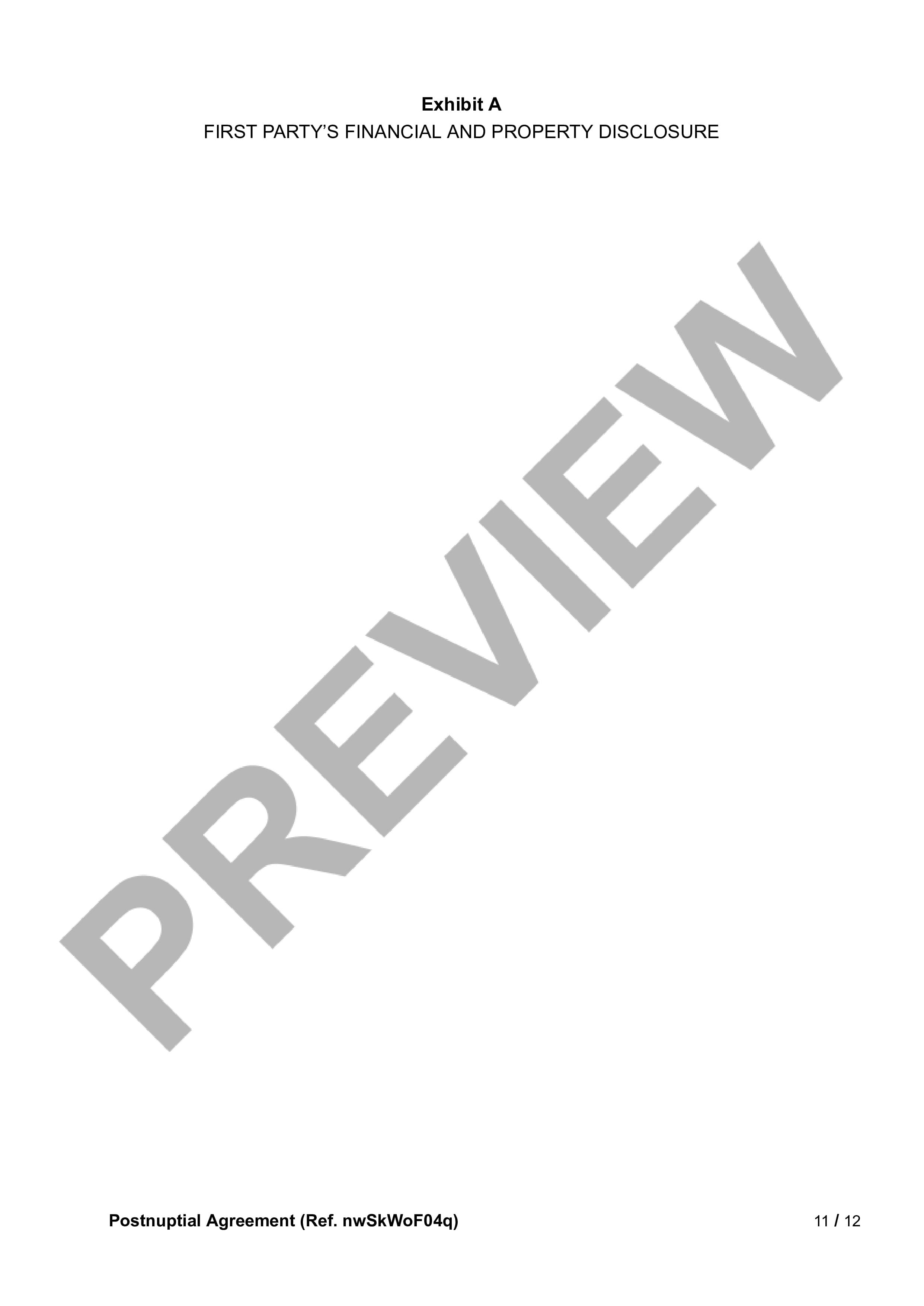 Preview Postnuptial Agreement