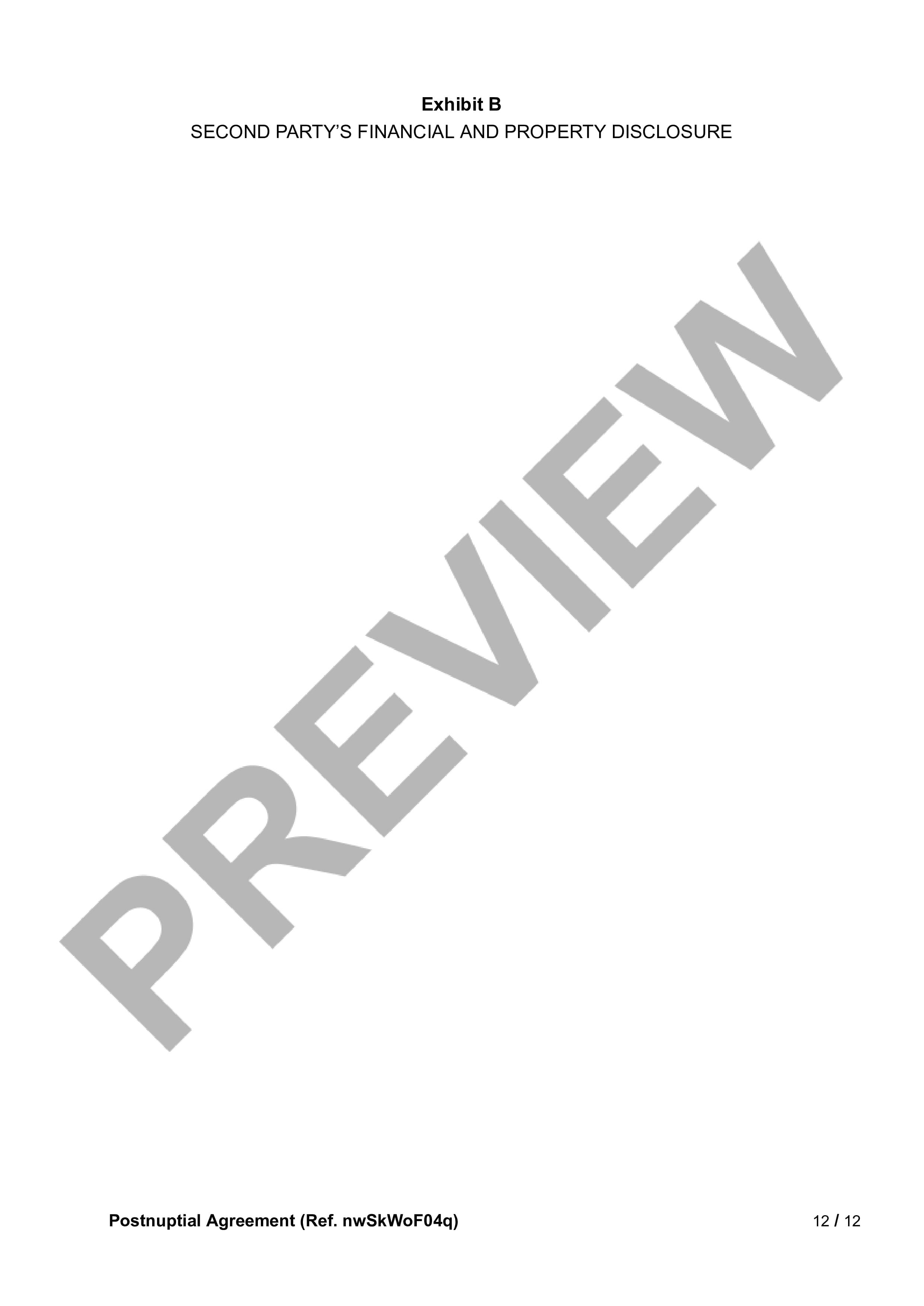 Preview Postnuptial Agreement