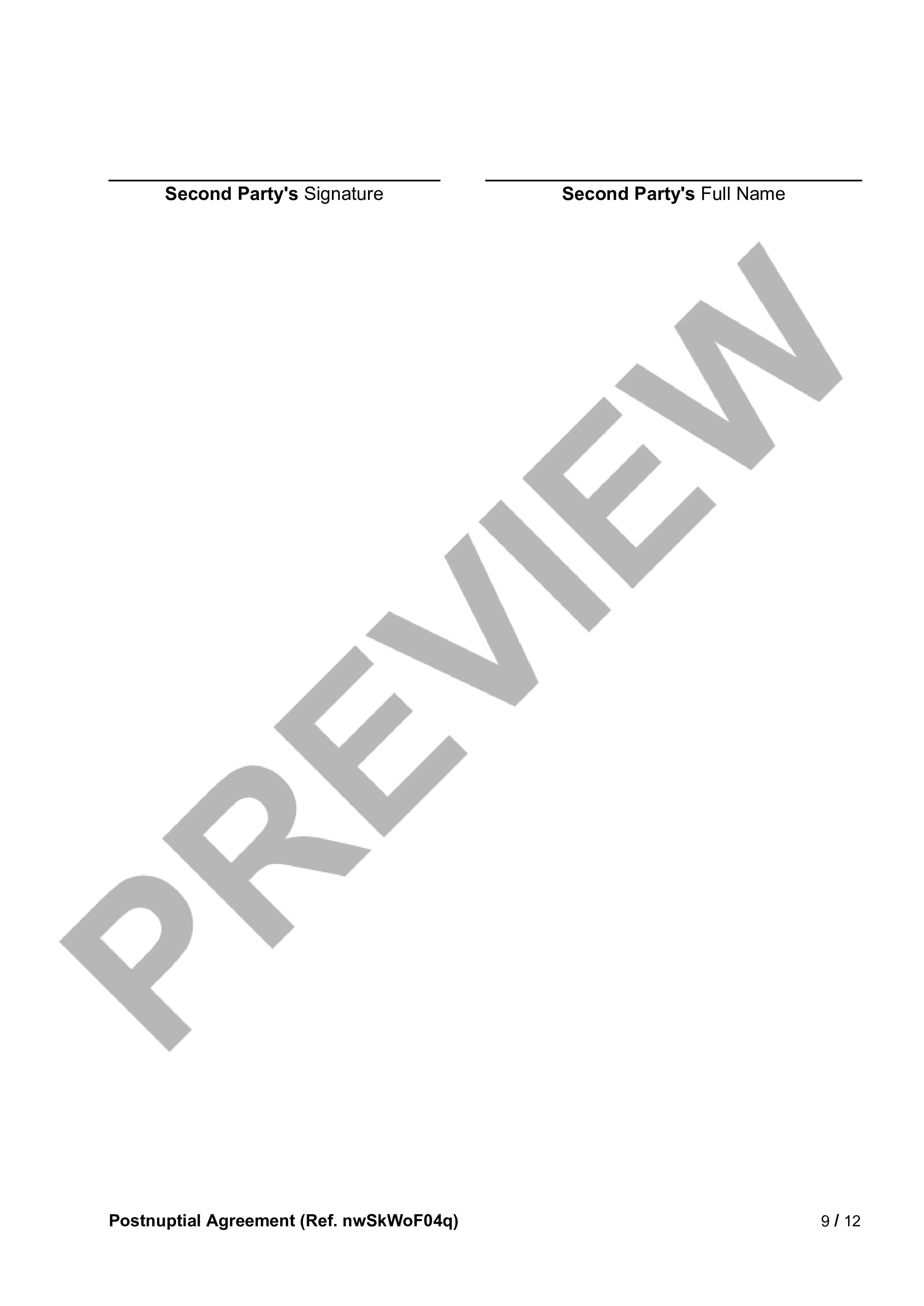 Preview Postnuptial Agreement