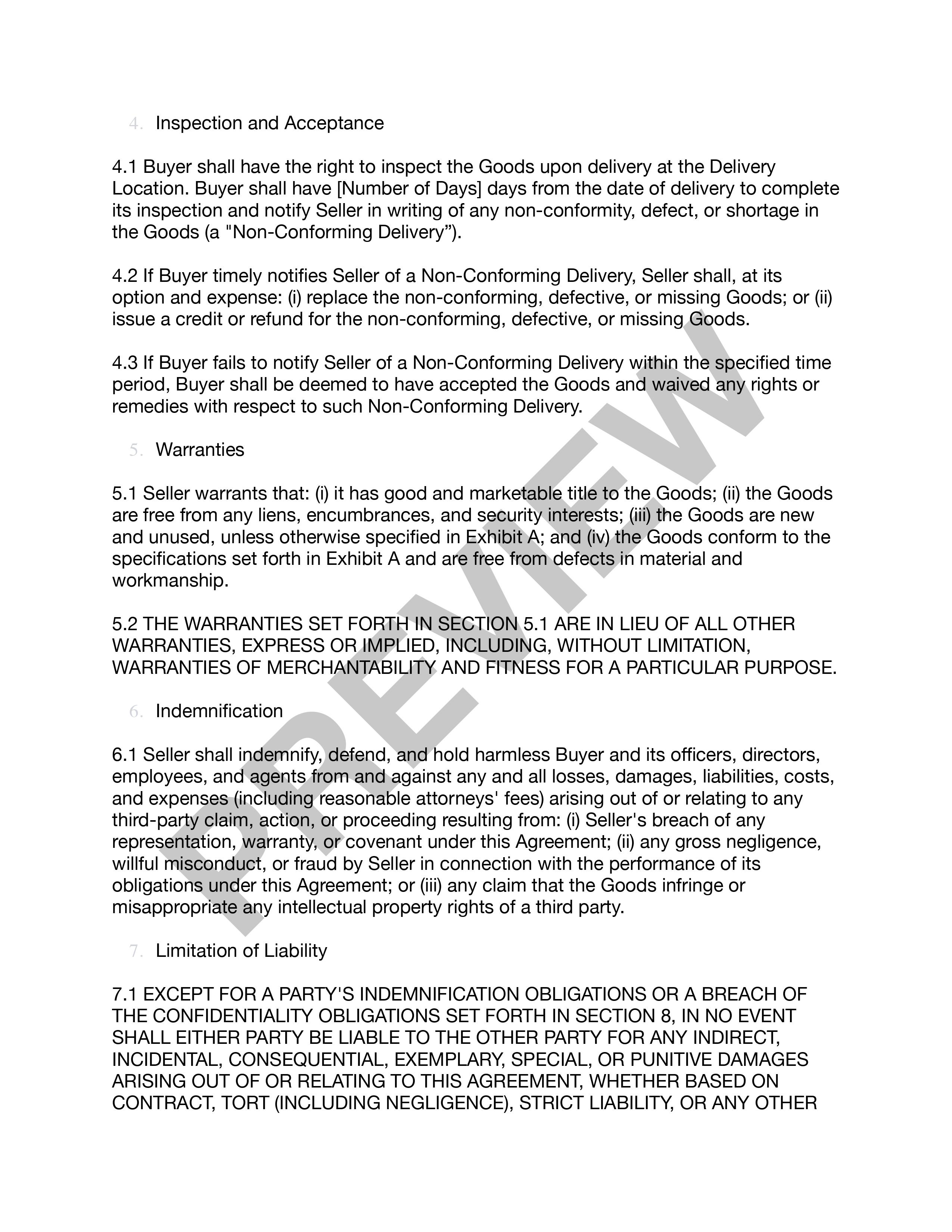 Preview Sales Agreement