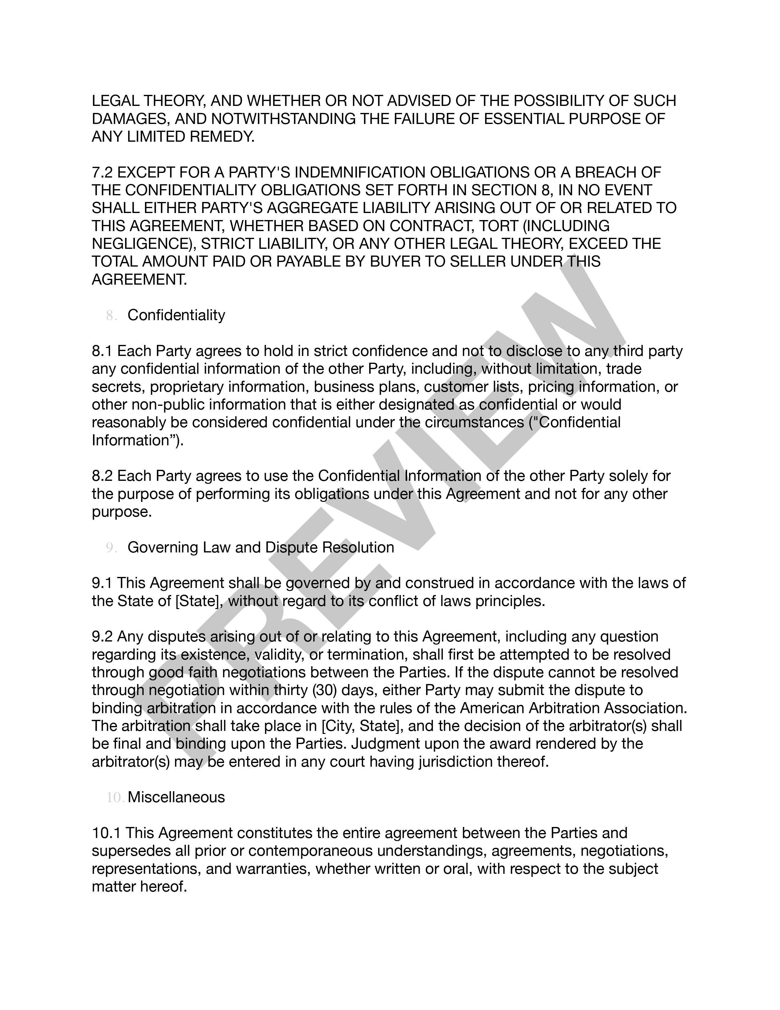 Preview Sales Agreement