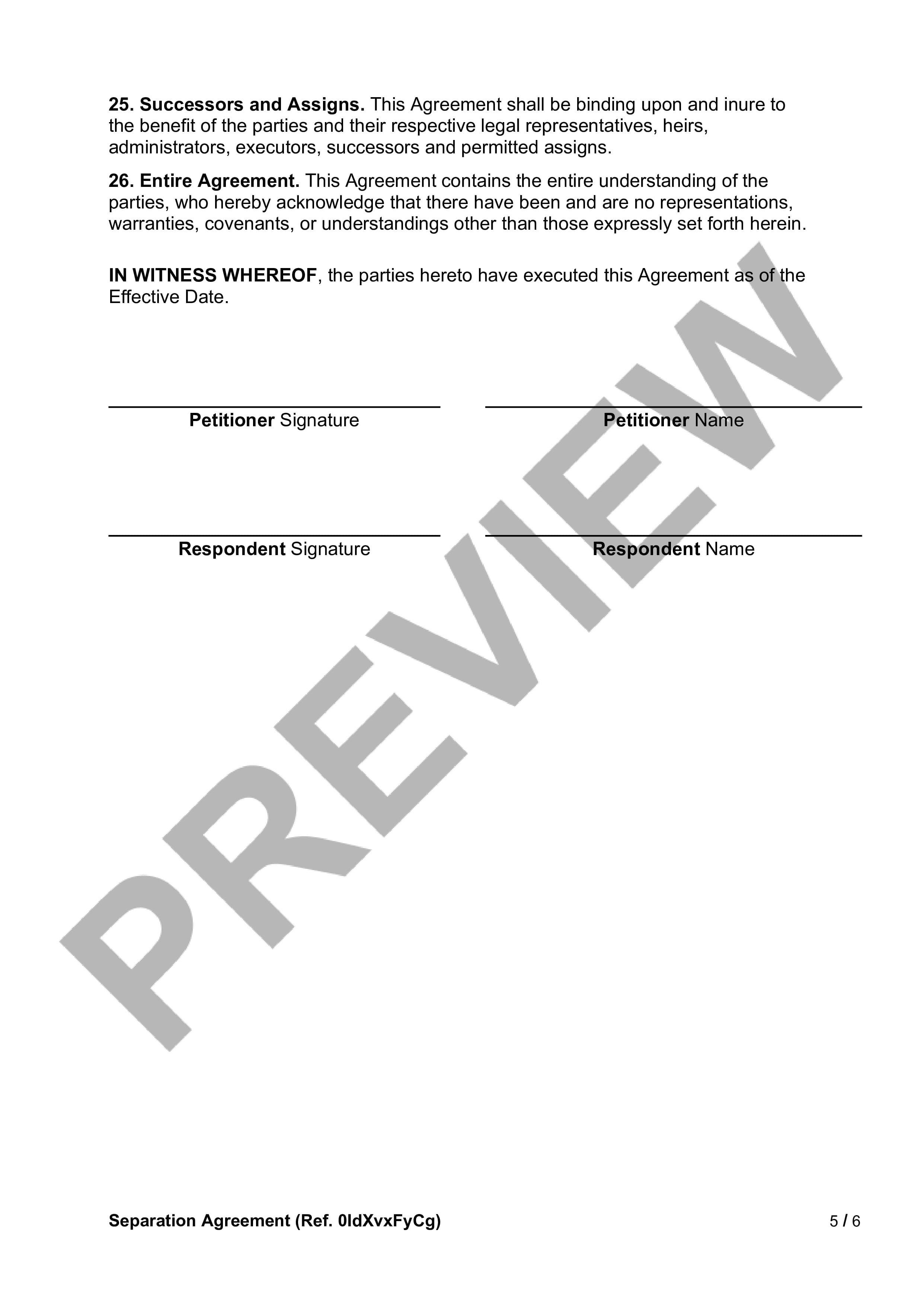 Preview Separation Agreement