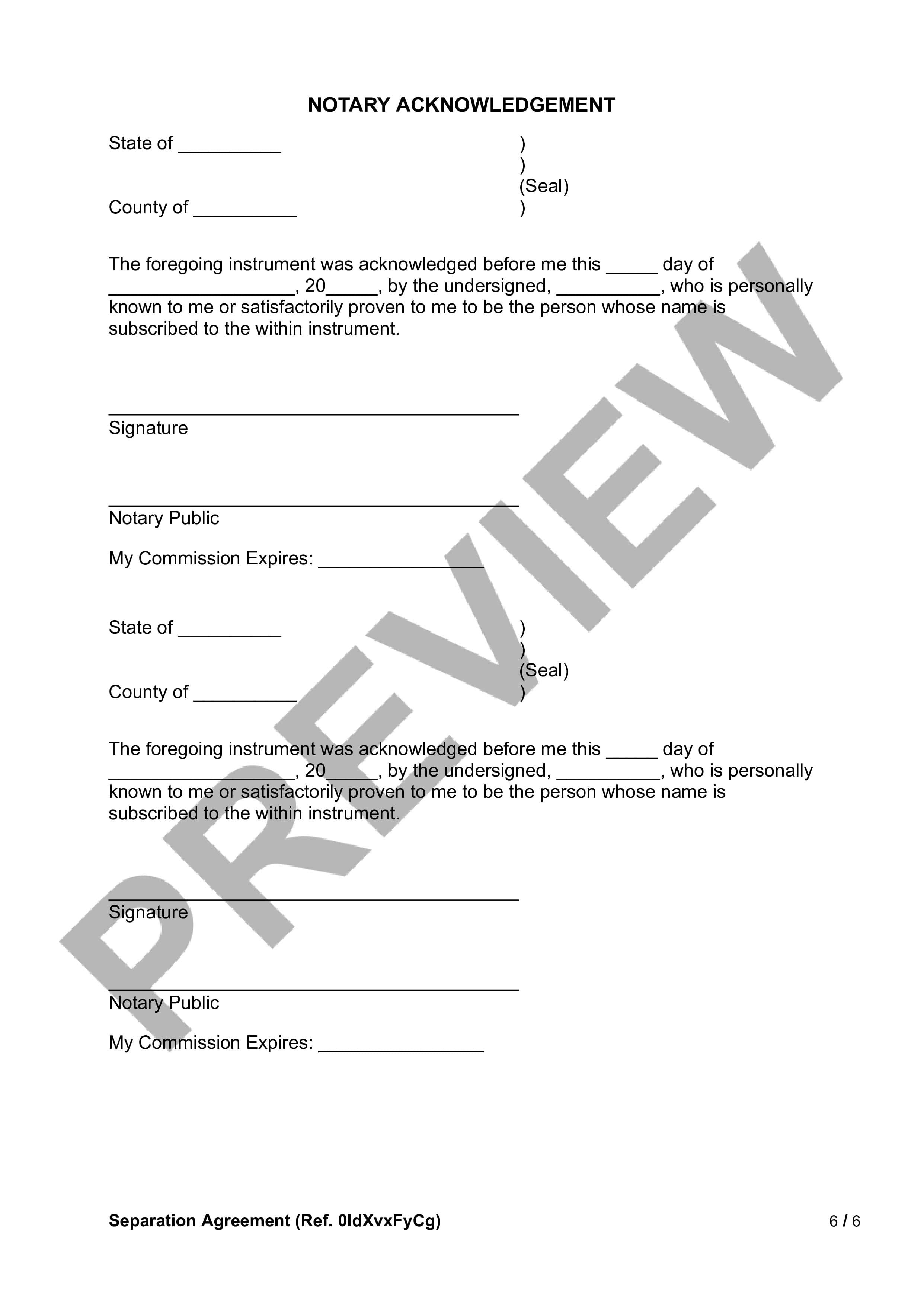 Preview Separation Agreement