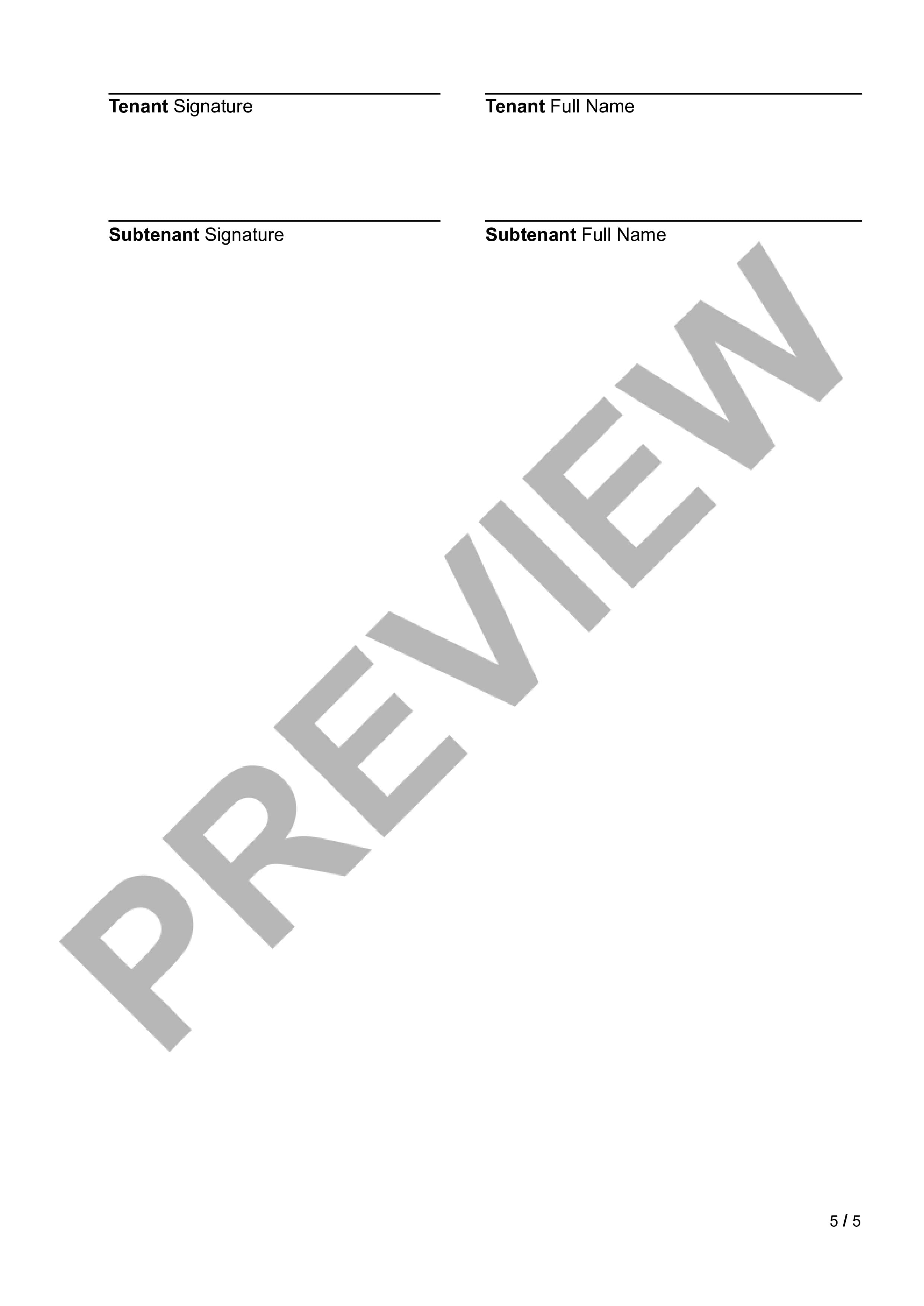 Preview Sublease Agreement